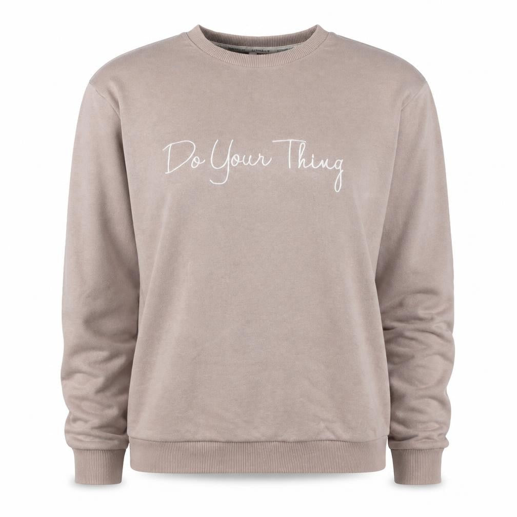 MYNELLY Women’s Beige Pullover Sweatshirt S/M Do Your Thing Graphic