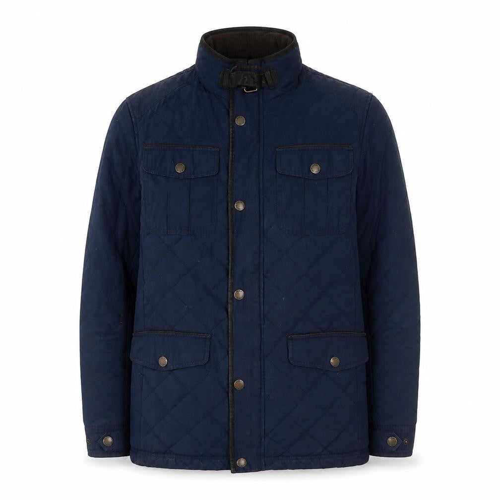 Crew Clothing Men’s Blue Quilted Jacket Size M Cotton Blend