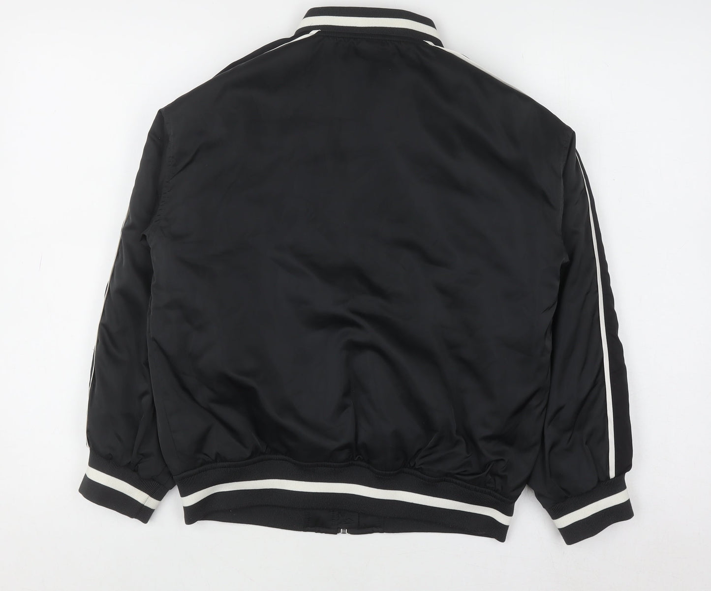 Marks and Spencer Boys Black Bomber Jacket 10-11 Years Racing Embroidered
