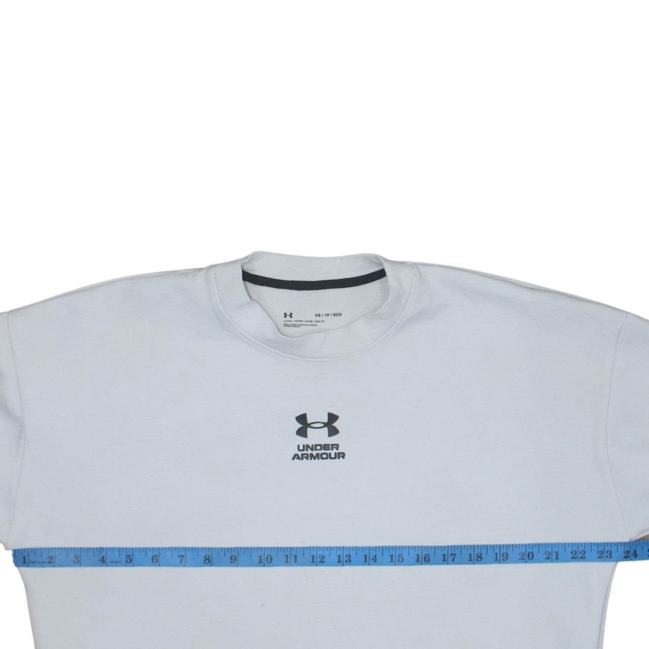 Under Armour Women White XS Pullover Sweatshirt Loose Fit Logo Crew