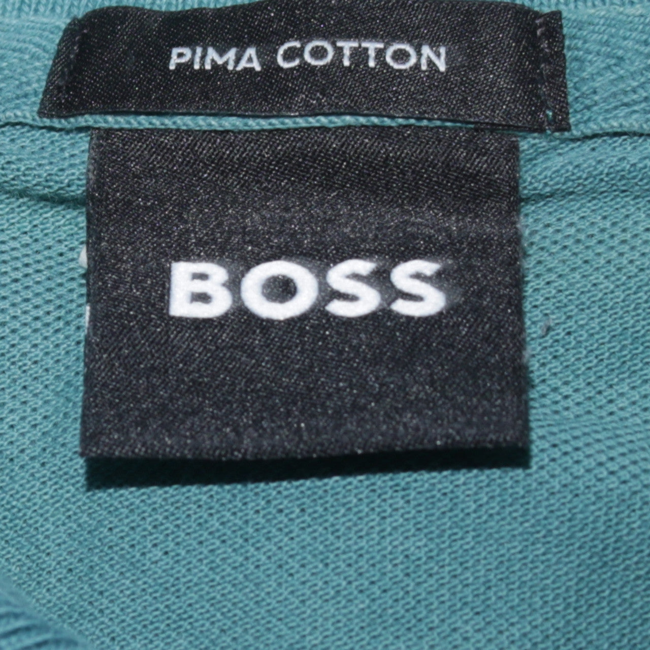 BOSS Men's Green Pima Cotton Polo Shirt Size L Regular Fit