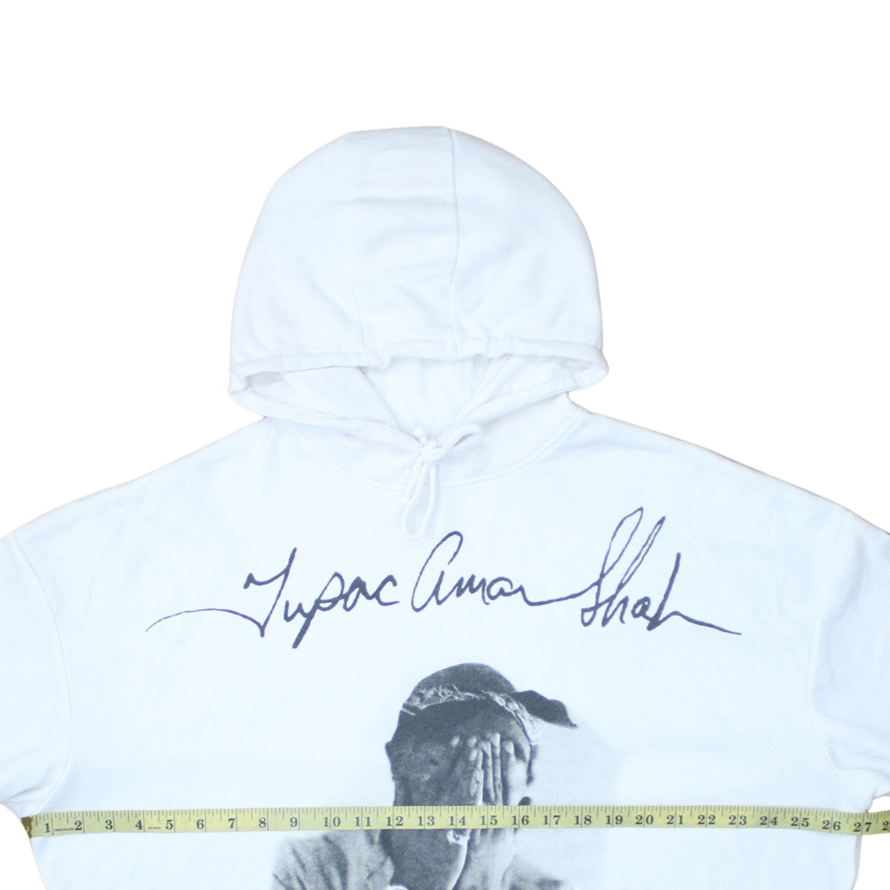 2Pac Women's White Graphic Pullover Hoodie Size S