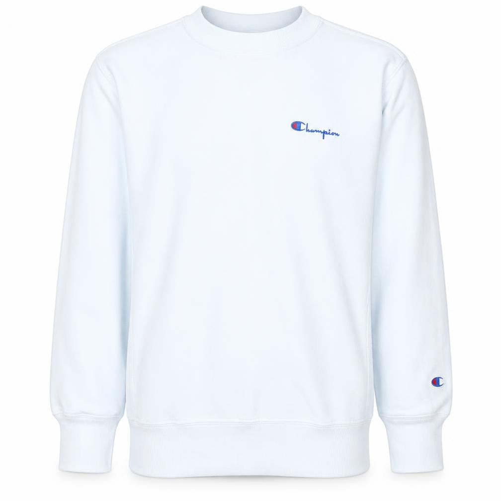 Champion Men's White Reverse Weave Crew Neck Sweatshirt Medium