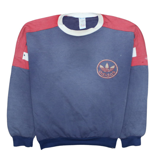 Adidas Women’s Blue Red Crew Neck Pullover Sweatshirt Size M