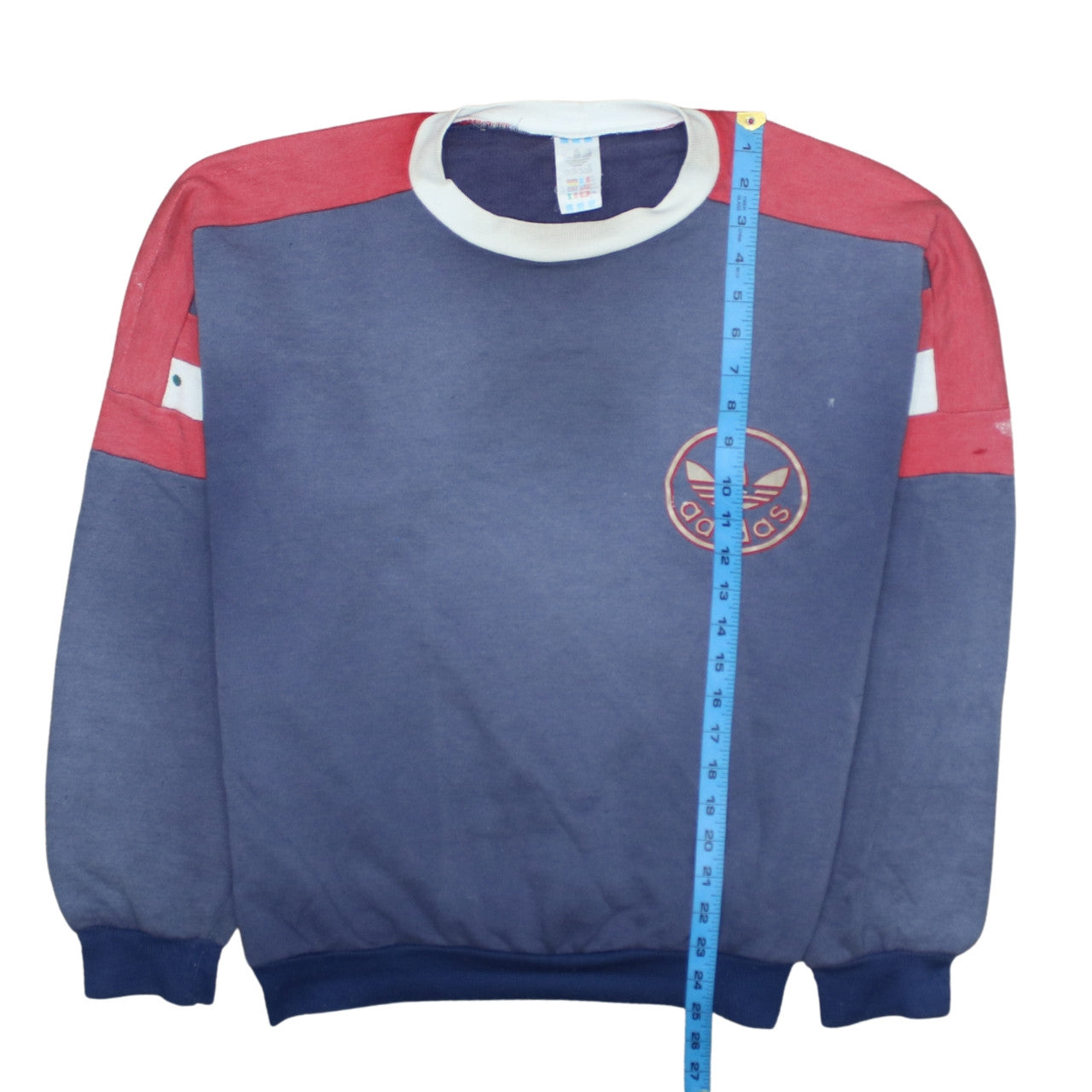 Adidas Women’s Blue Red Crew Neck Pullover Sweatshirt Size M