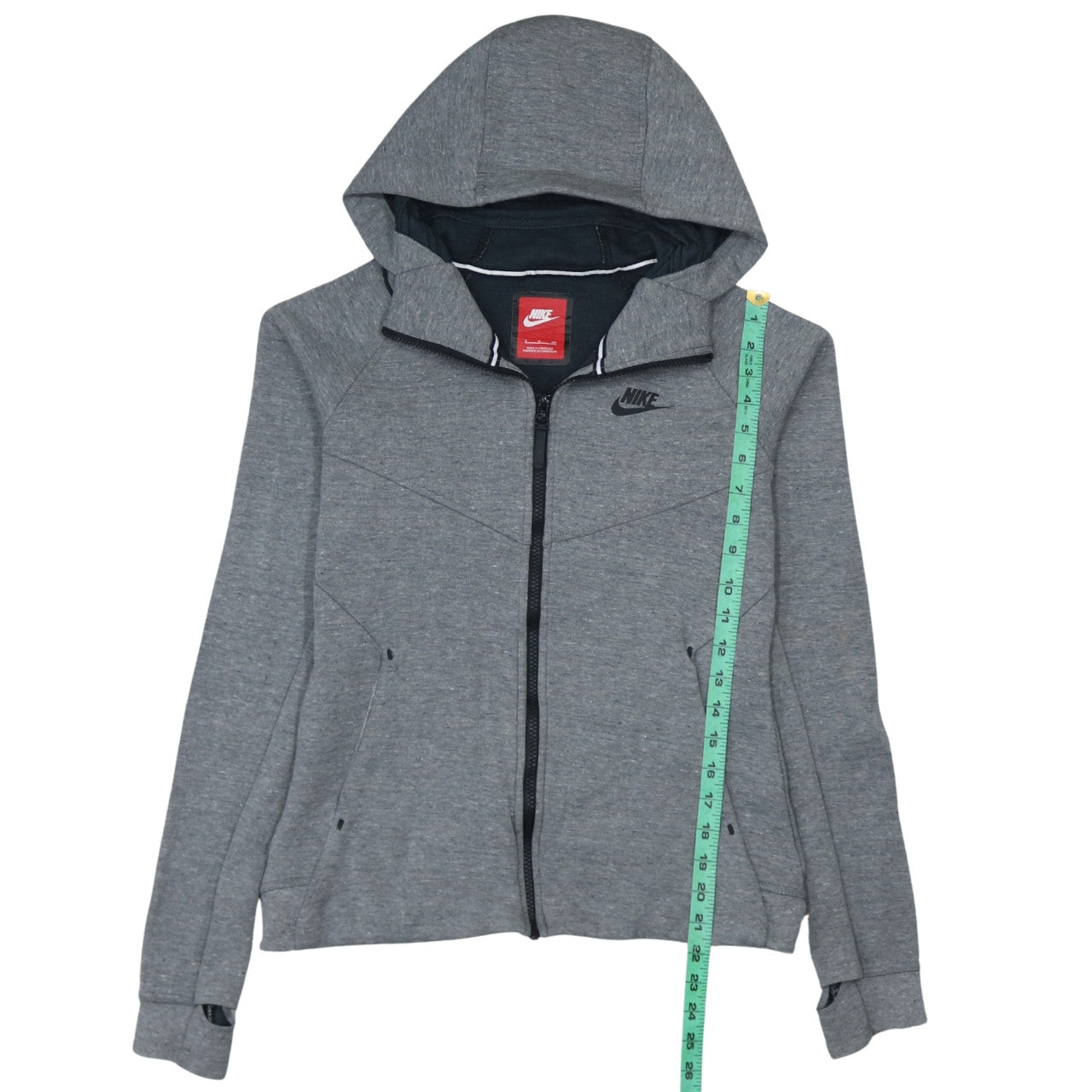 Nike Women’s Grey Full Zip Hoodie Size S Fleece Lined Sportswear