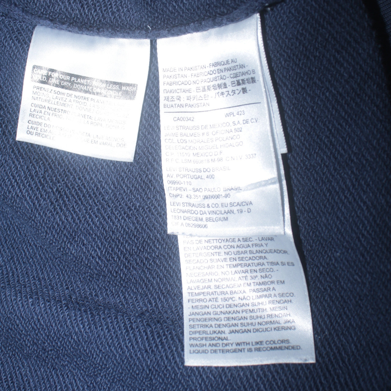 Levi's Mens Navy Blue Logo Crew Neck Sweatshirt Size L
