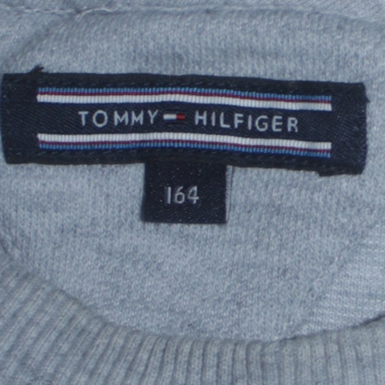 Tommy Hilfiger Boys Grey Pullover Sweatshirt Size 164 Crew Neck Logo