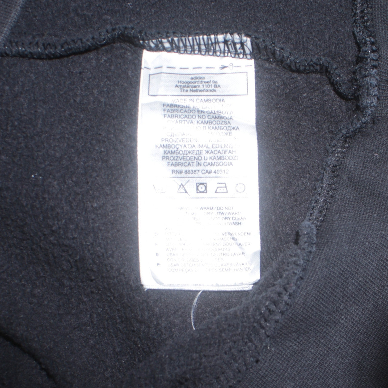 Adidas Men's Black XS Pullover Hoodie with Logo and Pockets