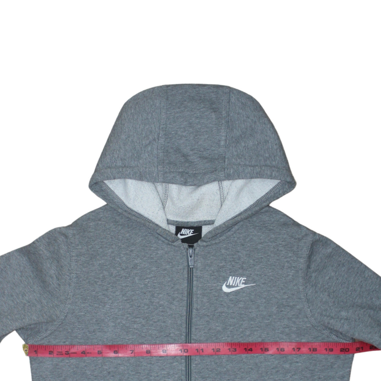 Nike Boys Grey Full Zip Hoodie XL 158-170cm Cotton Blend Casual