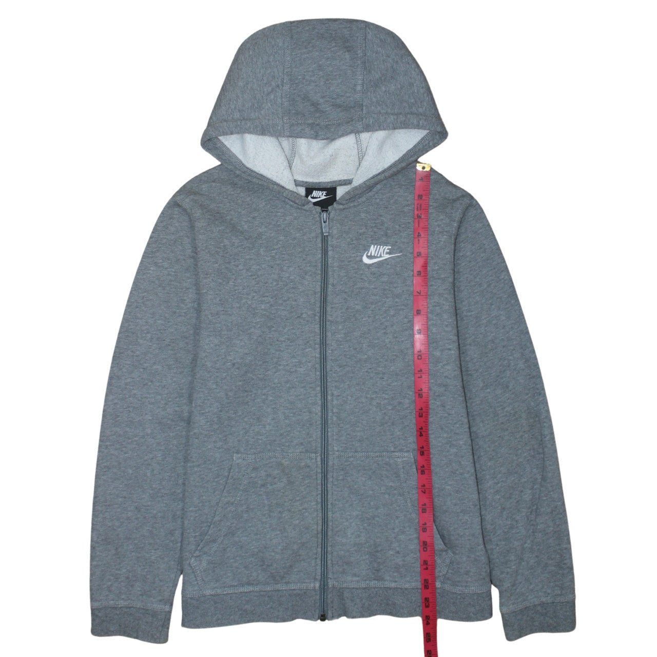 Nike Boys Grey Full Zip Hoodie XL 158-170cm Cotton Blend Casual