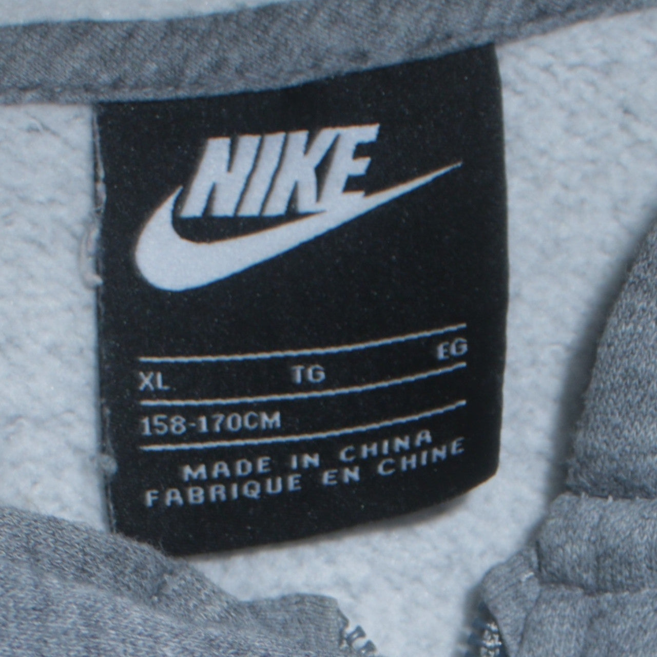 Nike Boys Grey Full Zip Hoodie XL 158-170cm Cotton Blend Casual