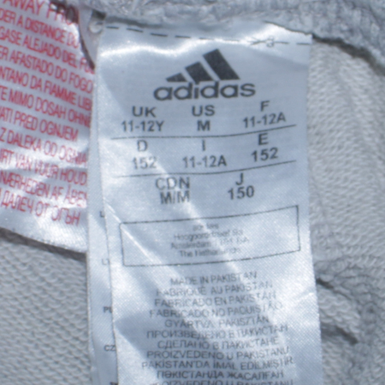 Adidas Boys Grey Jogger Sweatpants 11-12 Years Elastic Waist Activewear