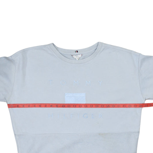 Tommy Hilfiger Men's Grey Embroidered Logo Sweatshirt L Pullover