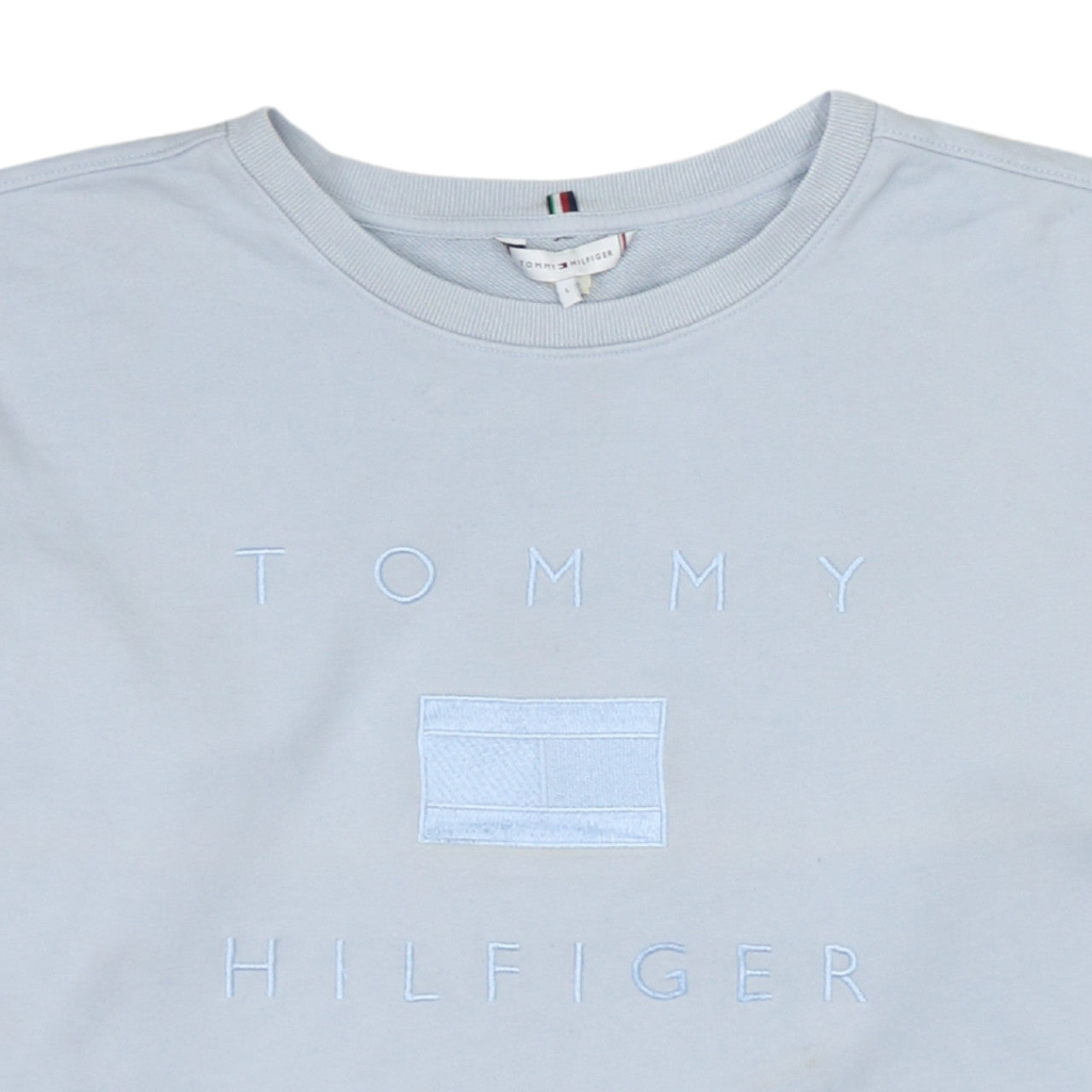 Tommy Hilfiger Men's Grey Embroidered Logo Sweatshirt L Pullover