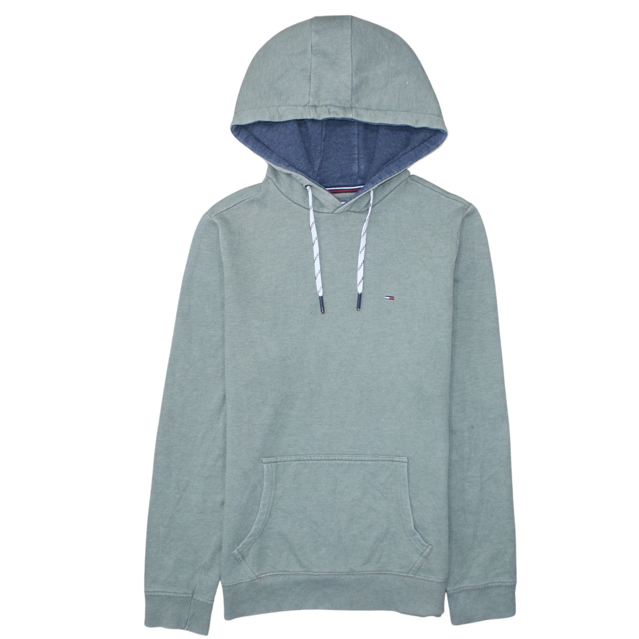 Tommy Hilfiger Denim Men's Green Pullover Hoodie M Cotton Blend