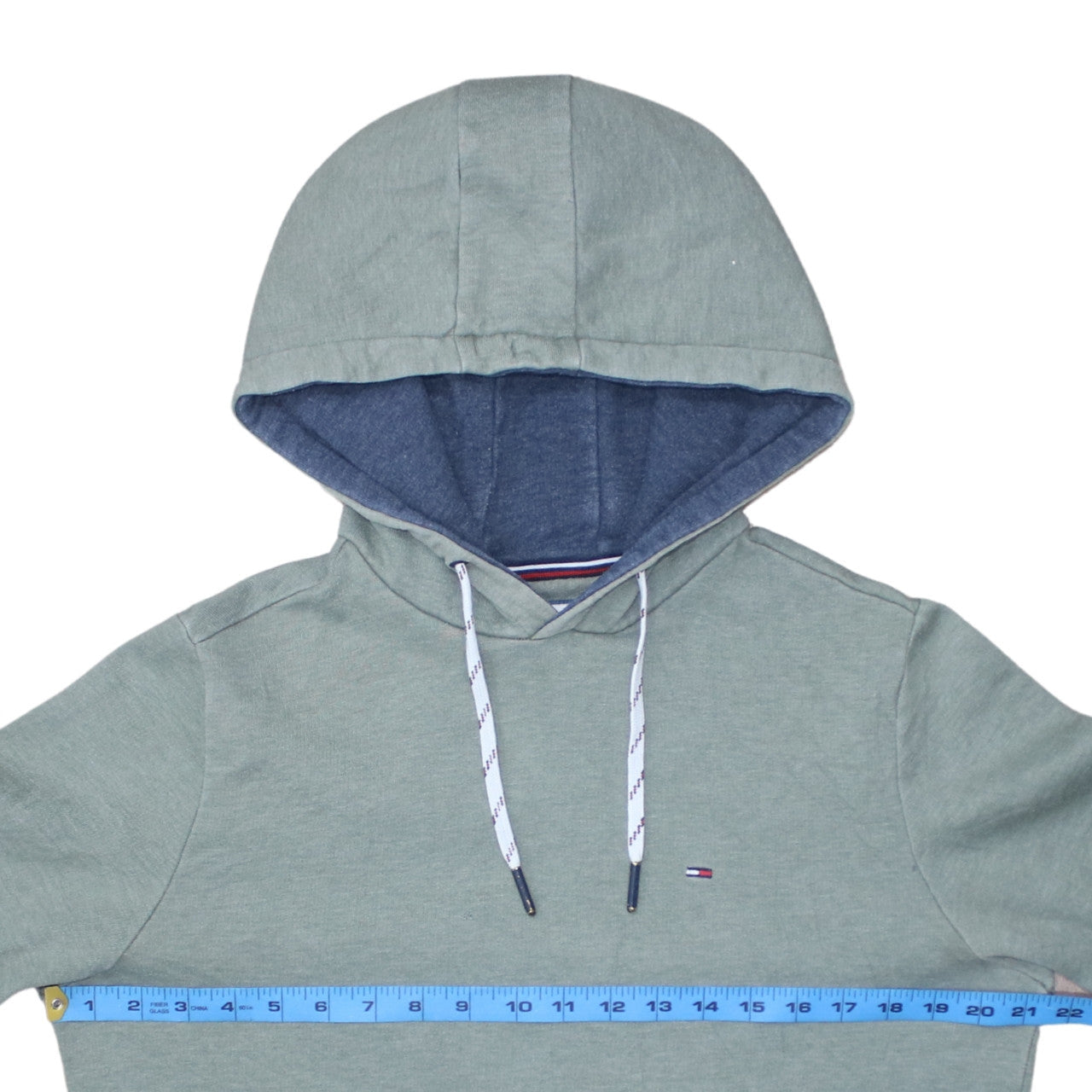 Tommy Hilfiger Denim Men's Green Pullover Hoodie M Cotton Blend