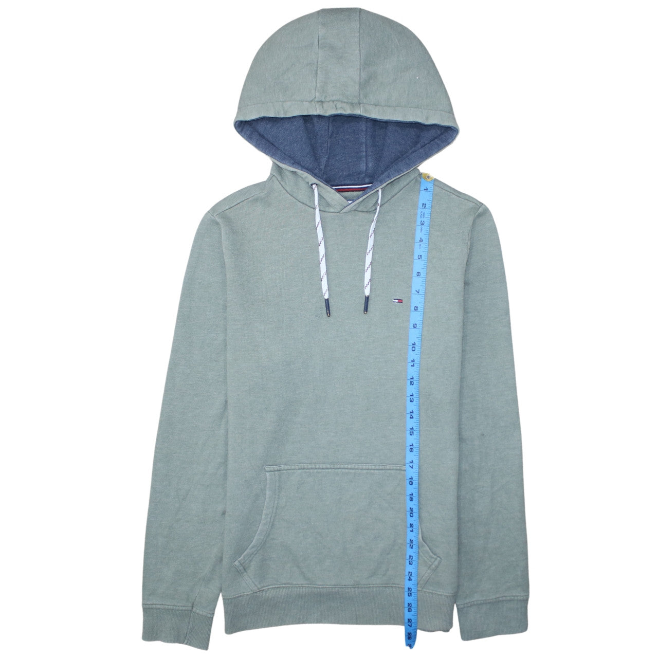 Tommy Hilfiger Denim Men's Green Pullover Hoodie M Cotton Blend
