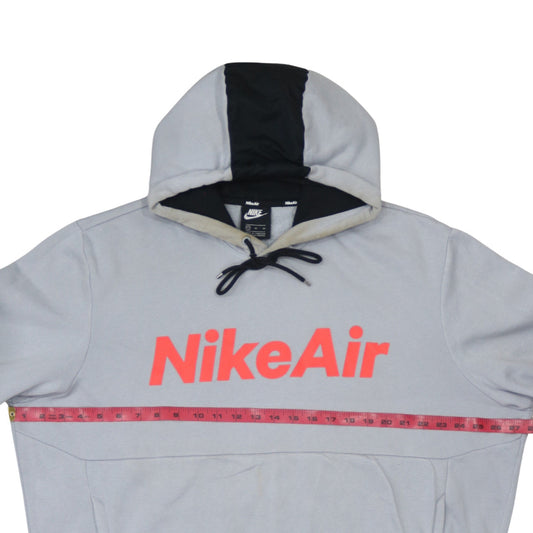 Nike Air Men's Grey & Black Pullover Hoodie XL Cotton Blend