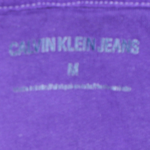 Calvin Klein Jeans Men's Purple Pullover Hoodie Size M Logo Design