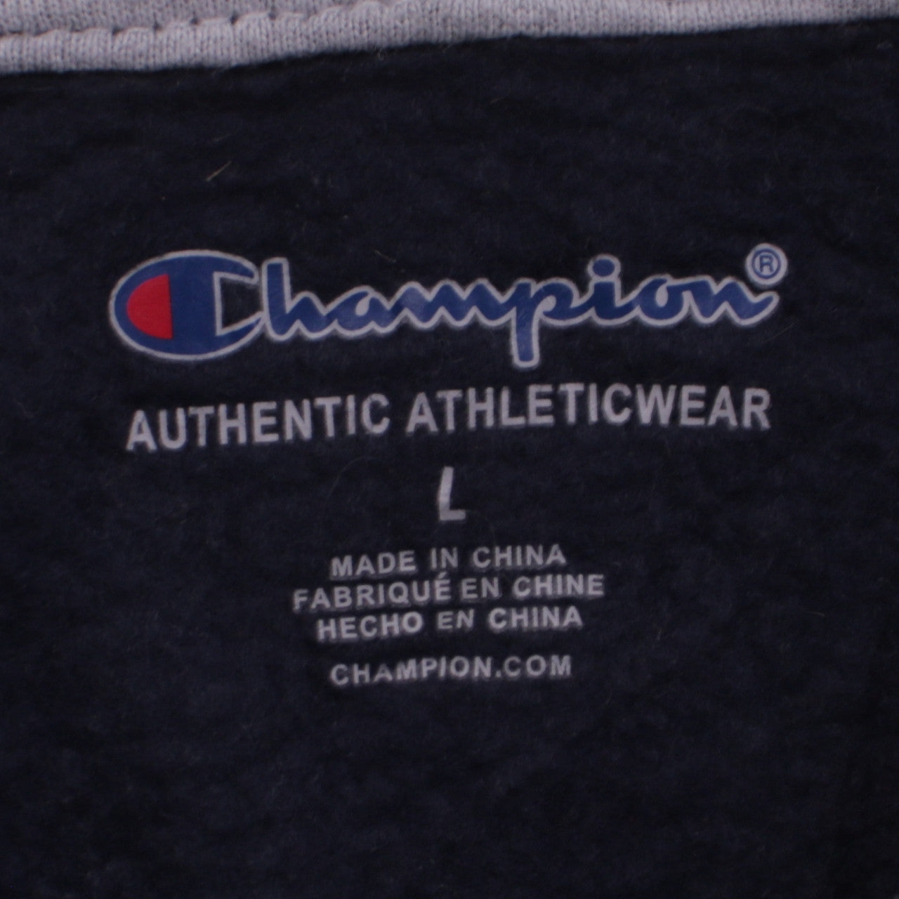 Champion Boys Navy Pullover Hoodie L Logo Embroidered Casual