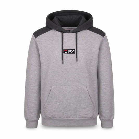 FILA Men's Grey Pullover Hoodie XS Logo Fleece Sports Sweatshirt