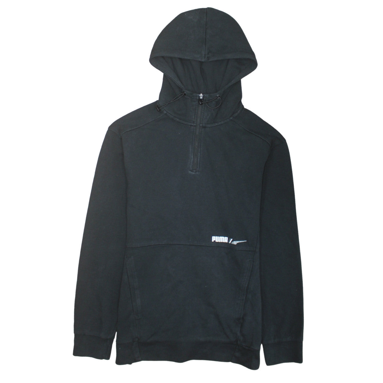 Puma Men's Black Small 1/4 Zip Pullover Hoodie Fleece Sweatshirt