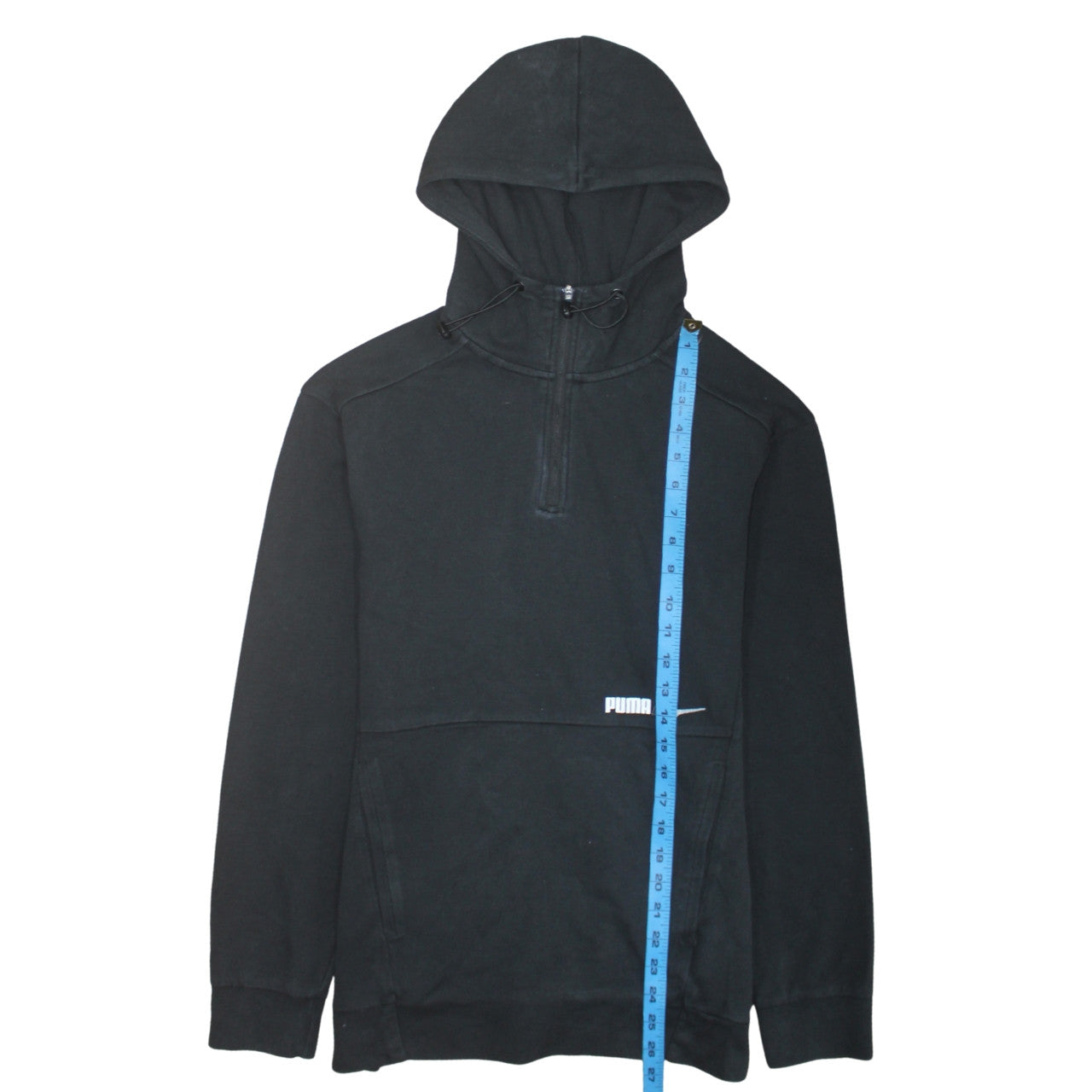 Puma Men's Black Small 1/4 Zip Pullover Hoodie Fleece Sweatshirt