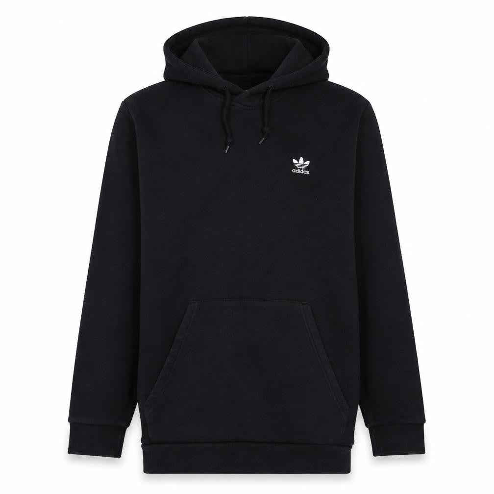 adidas Mens Black L Pullover Hoodie Logo Fleece Sweatshirt