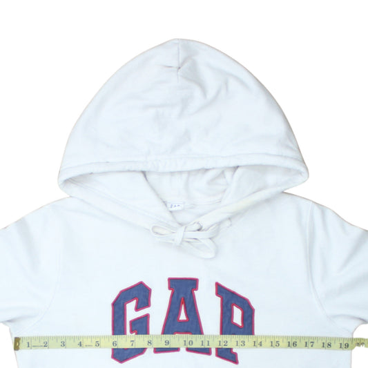 GAP Women White Pullover Hoodie Small Cotton Blend Casual