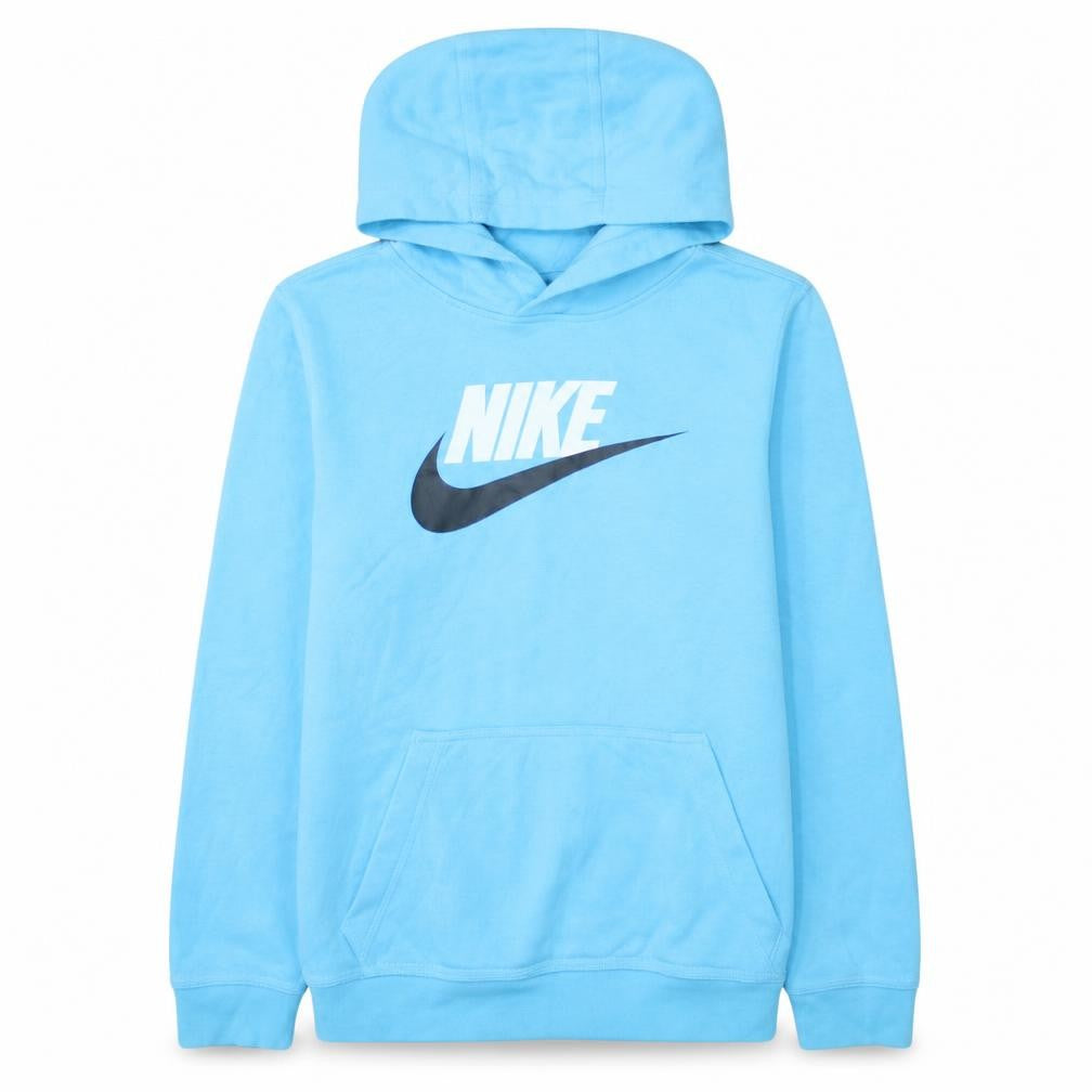 Front view of Nike boys’ blue pullover hoodie xl 158-170cm sports fleece sweatshirt