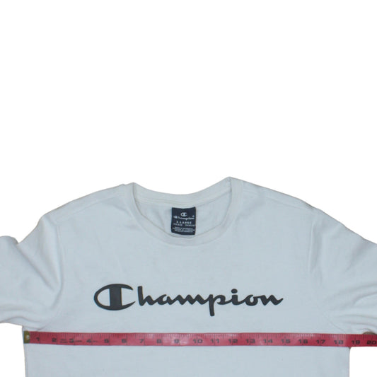 Champion Boys White Pullover Crew Neck Fleece Sweatshirt 13-14 Years