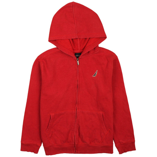Nautica Teens Red Full Zip Hoodie Sweatshirt Size 14/16 Cotton Blend
