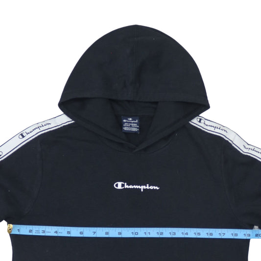 Champion Boys Colourblock 2XL Black Grey Pullover Hoodie Sweatshirt
