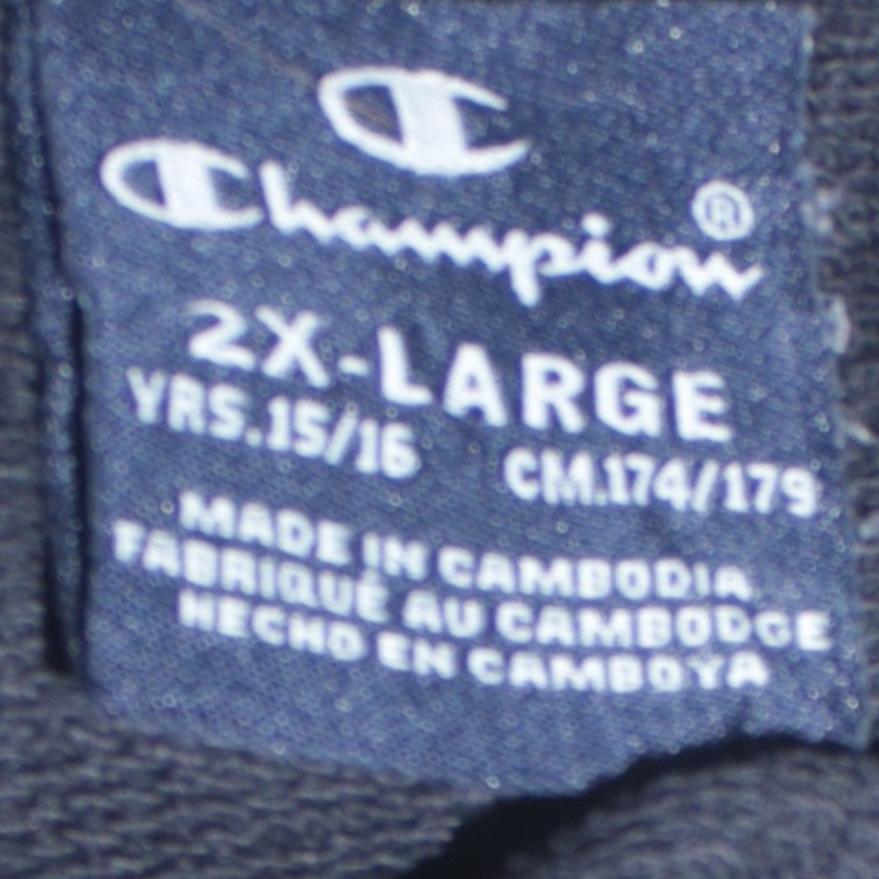 Champion Boys Colourblock 2XL Black Grey Pullover Hoodie Sweatshirt