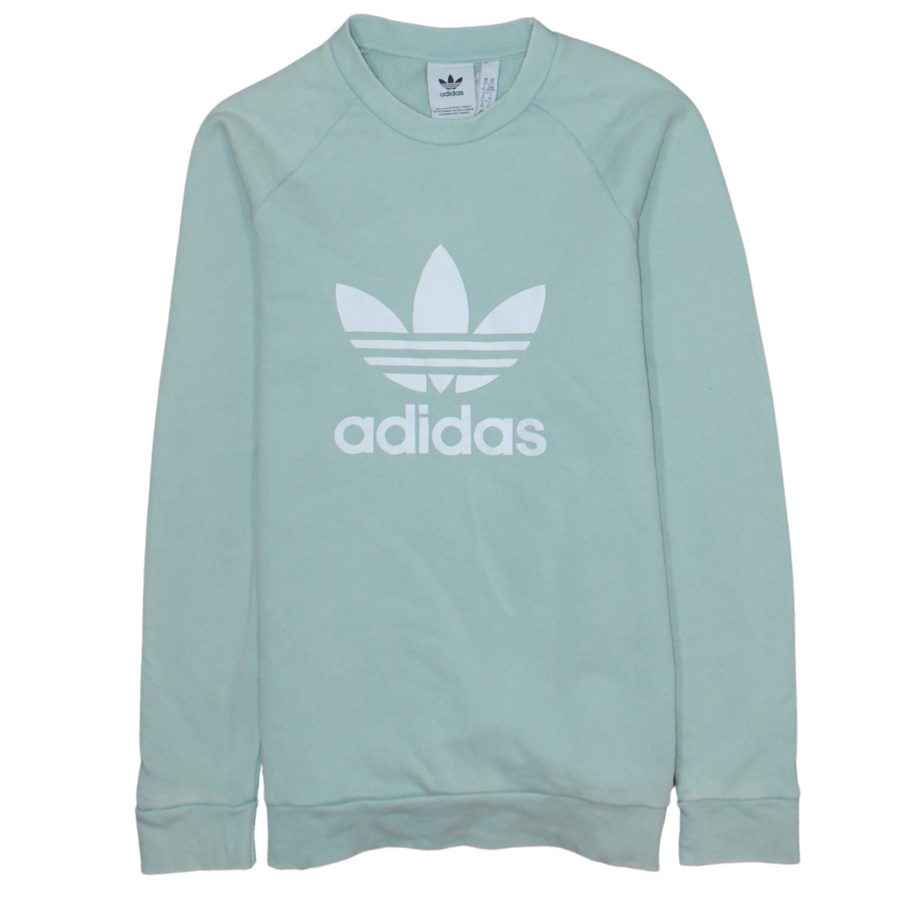 adidas Men's Green Trefoil Pullover Sweatshirt XS Regular Fit