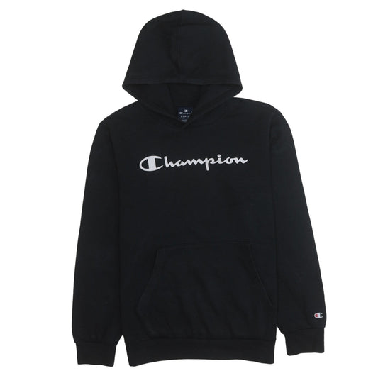 Champion Boys Black Pullover Hoodie 13-14 Years Fleece Lined Sweatshirt