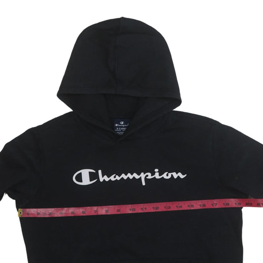 Champion Boys Black Pullover Hoodie 13-14 Years Fleece Lined Sweatshirt