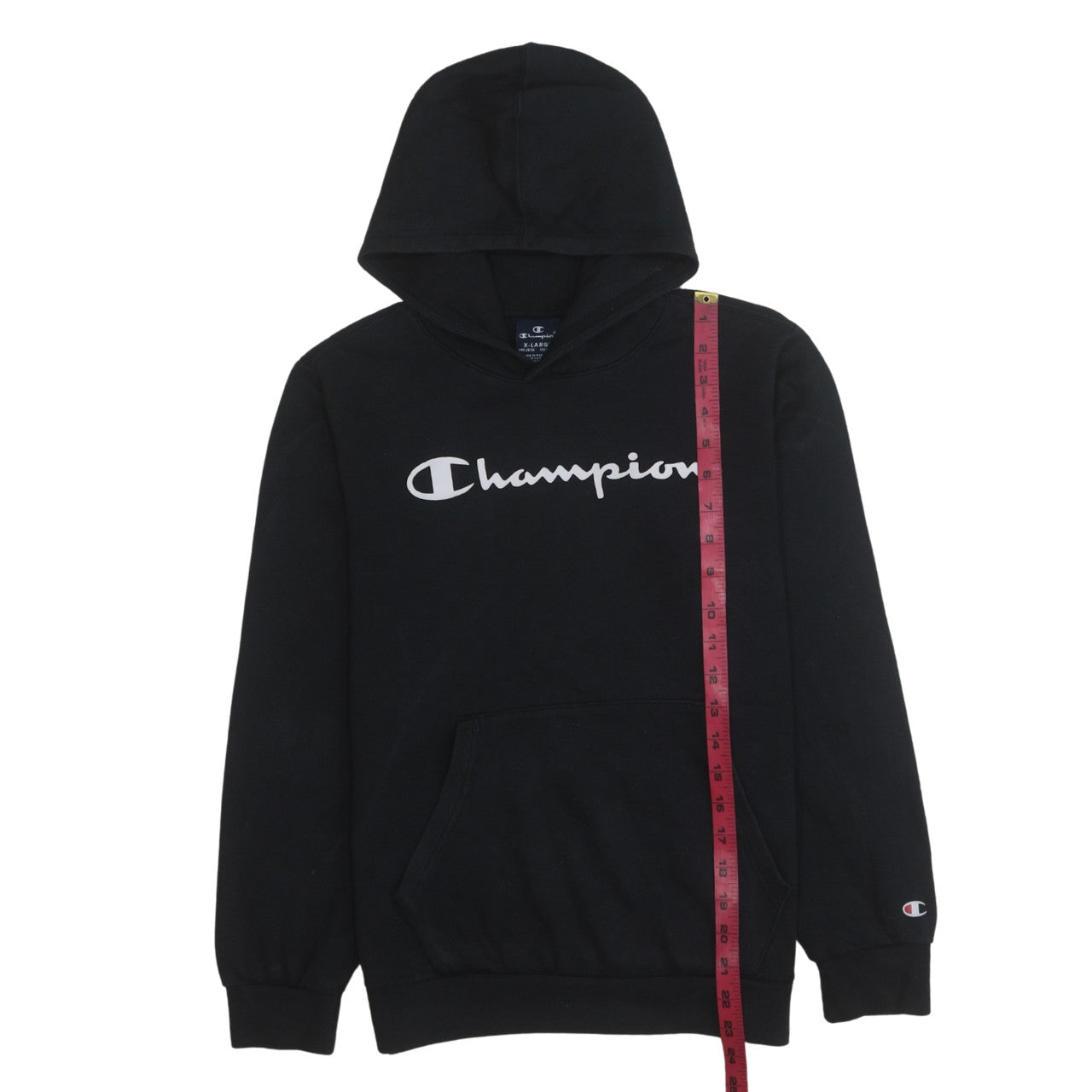 Champion Boys Black Pullover Hoodie 13-14 Years Fleece Lined Sweatshirt