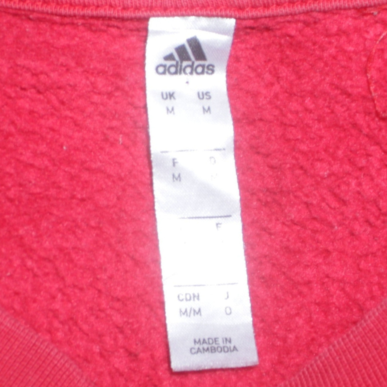 Adidas Men's Red Crew Neck Pullover Sweatshirt Size M Fleece