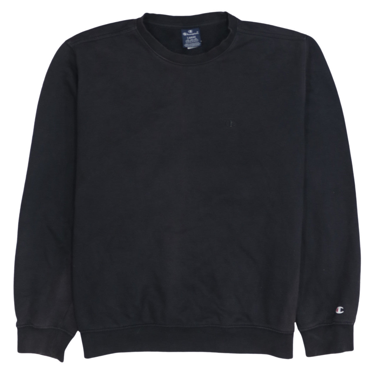 Champion Men's Black Pullover Sweatshirt Large Crew Neck Fleece