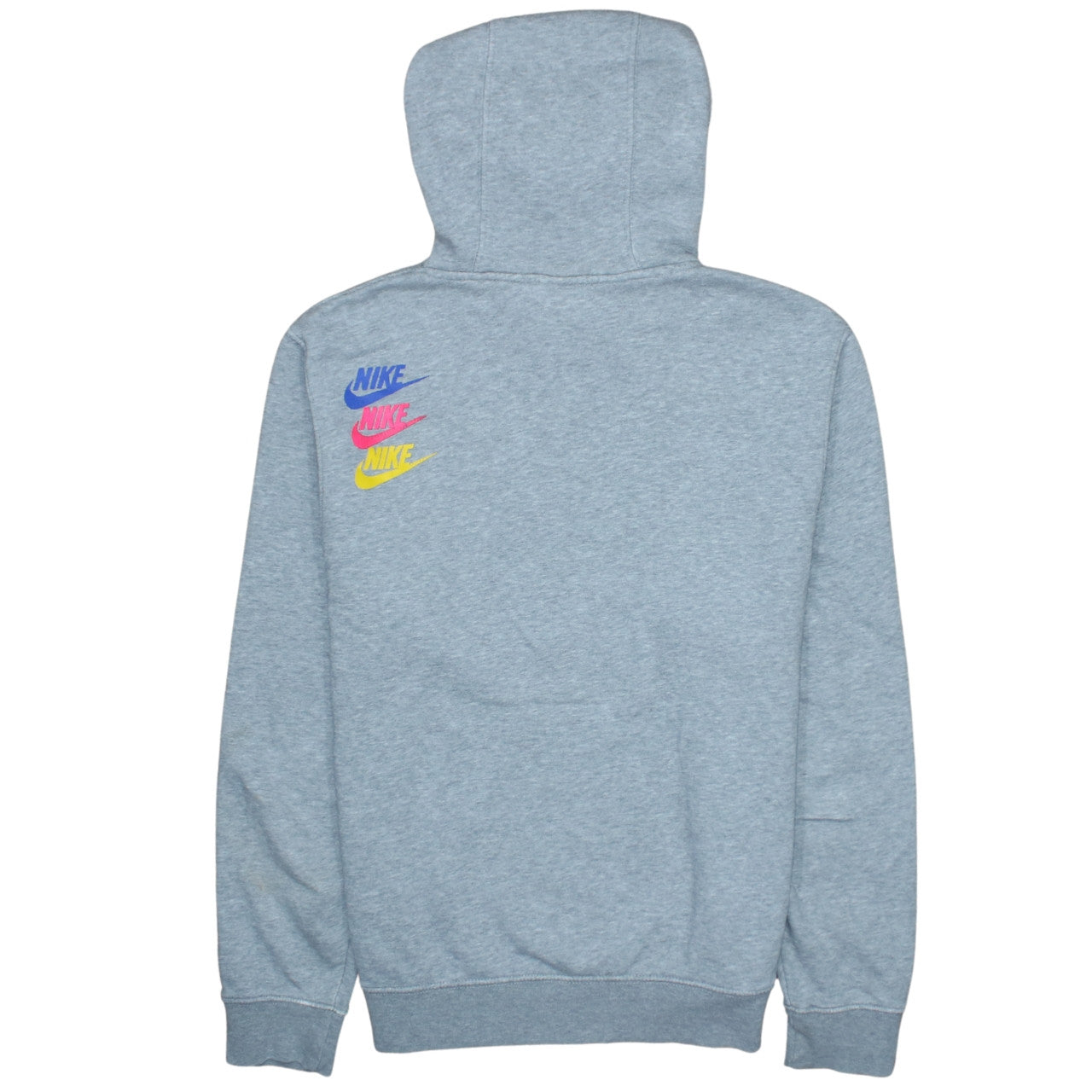 Nike Womens Grey Hoodie Small Pullover Graphic Logo Cotton Blend