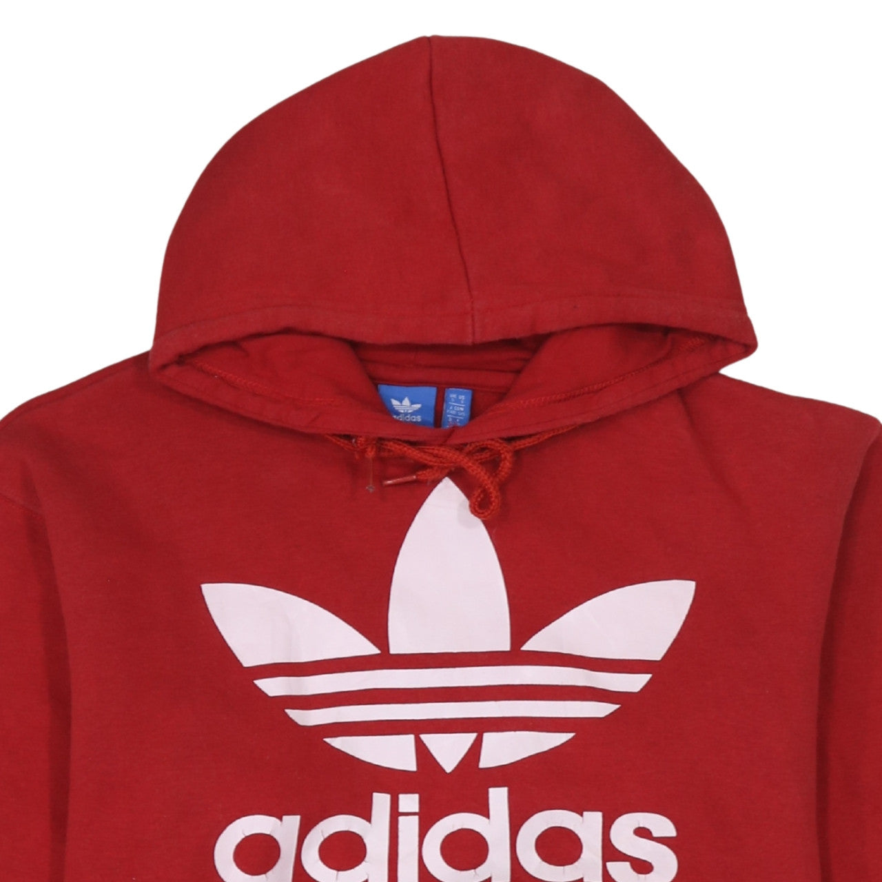 Adidas Women's Red Pullover Hoodie Small - Classic Trefoil Logo Sweatshirt