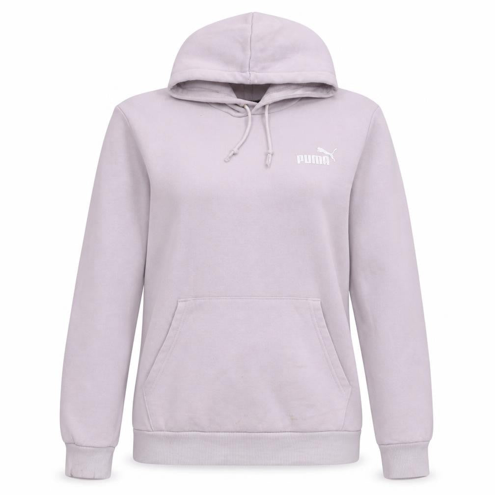 Front view of Puma Women Lilac Pullover Hoodie Medium Cotton Blend Casual