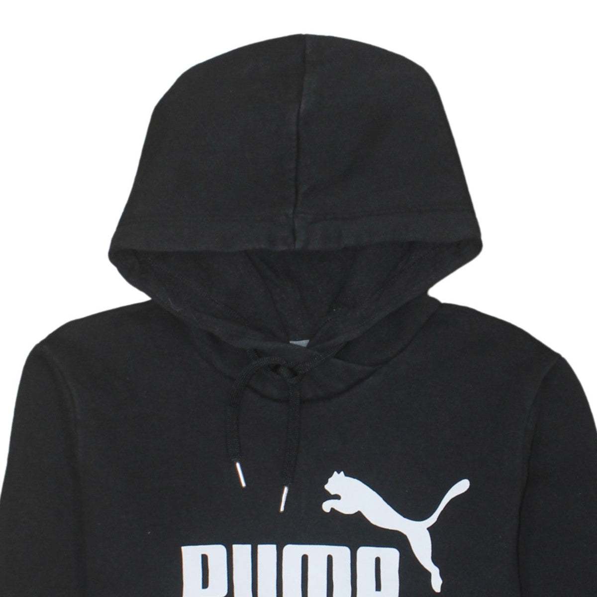 Additional view of PUMA women’s black hoodie, size UK 10, pullover hooded sweatshirt