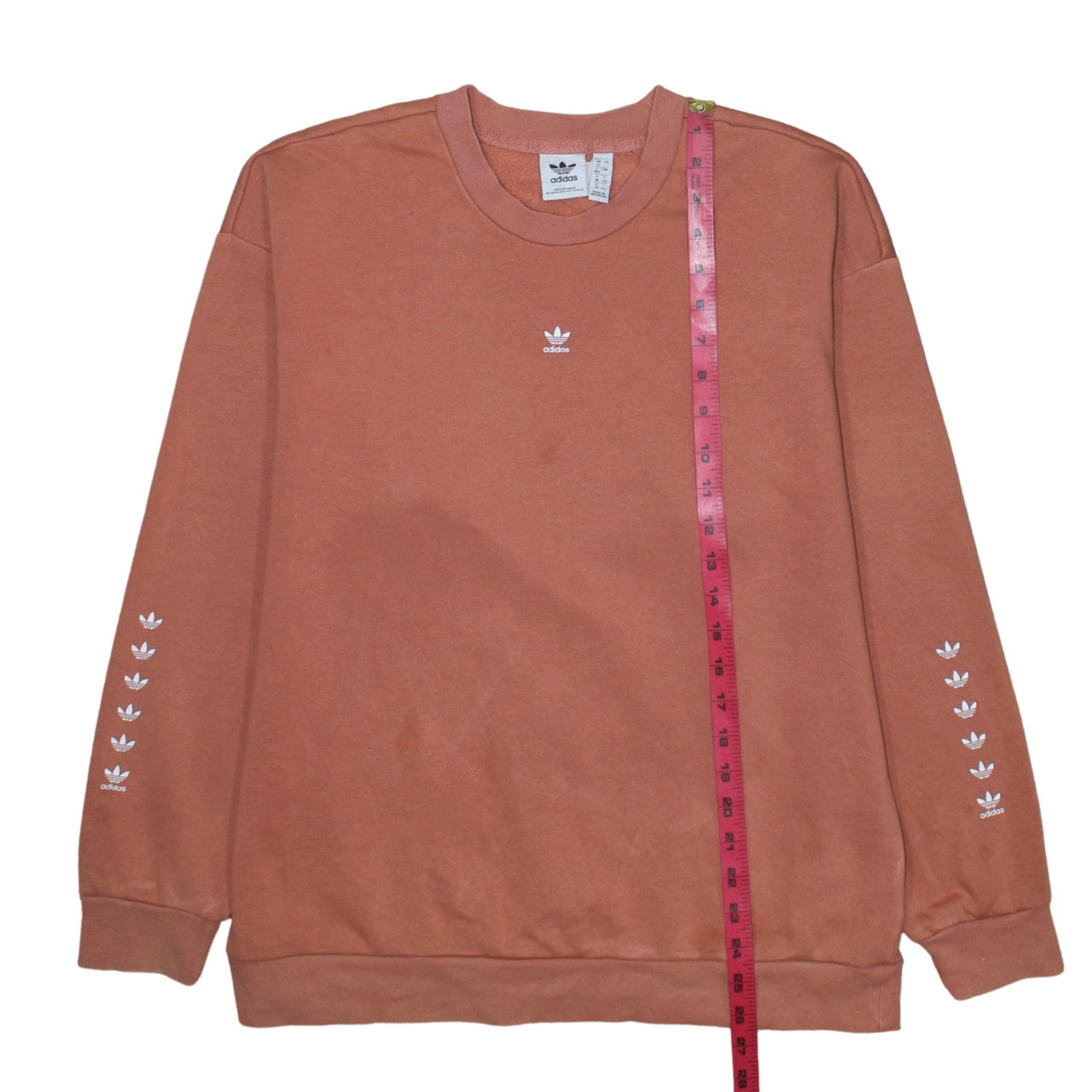 adidas Women’s Brown Crew Neck Pullover Sweatshirt UK 12 Logo Print