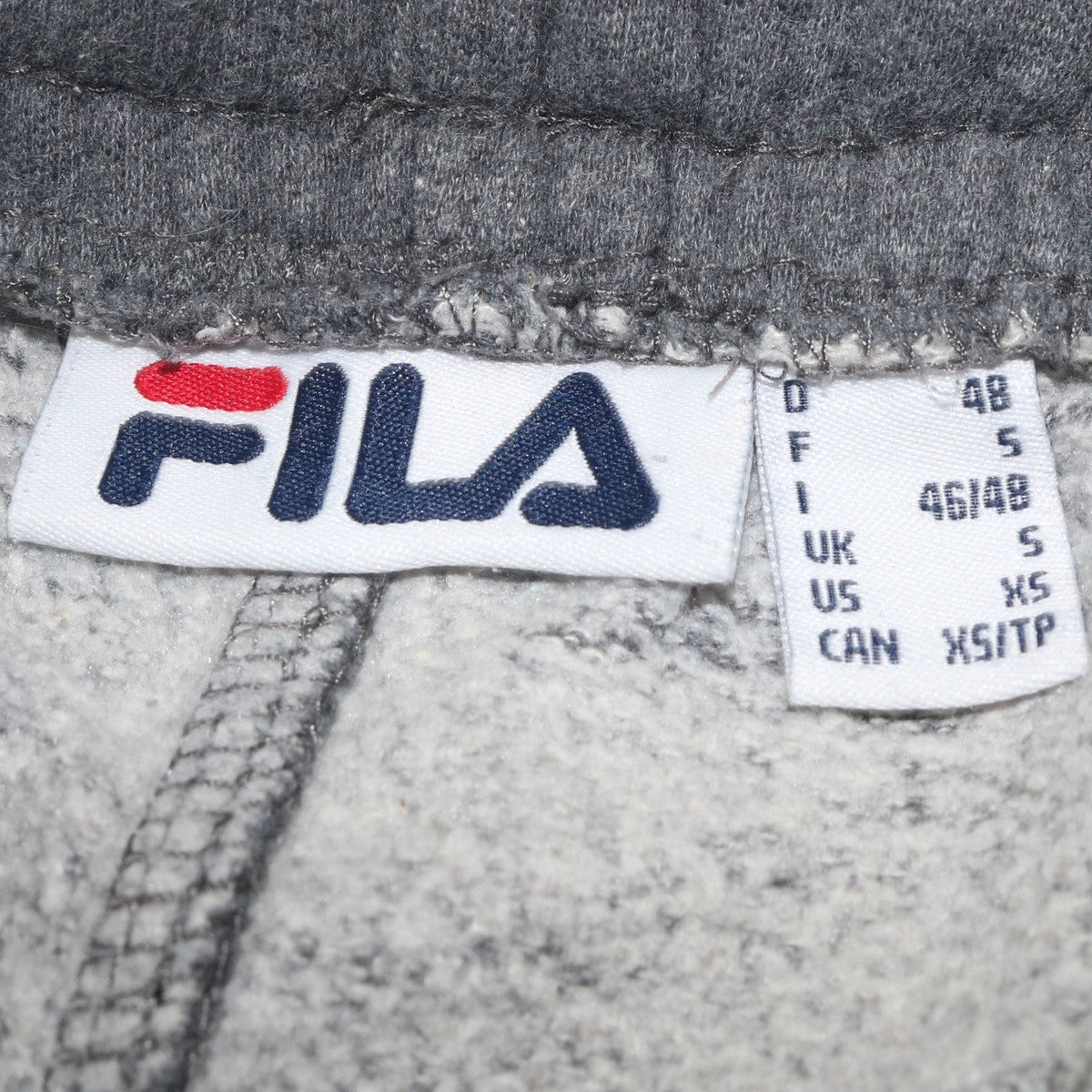 Close-up detail of Fila Men's Grey Jogger Sweatpants S Regular Fit Comfortable Trousers