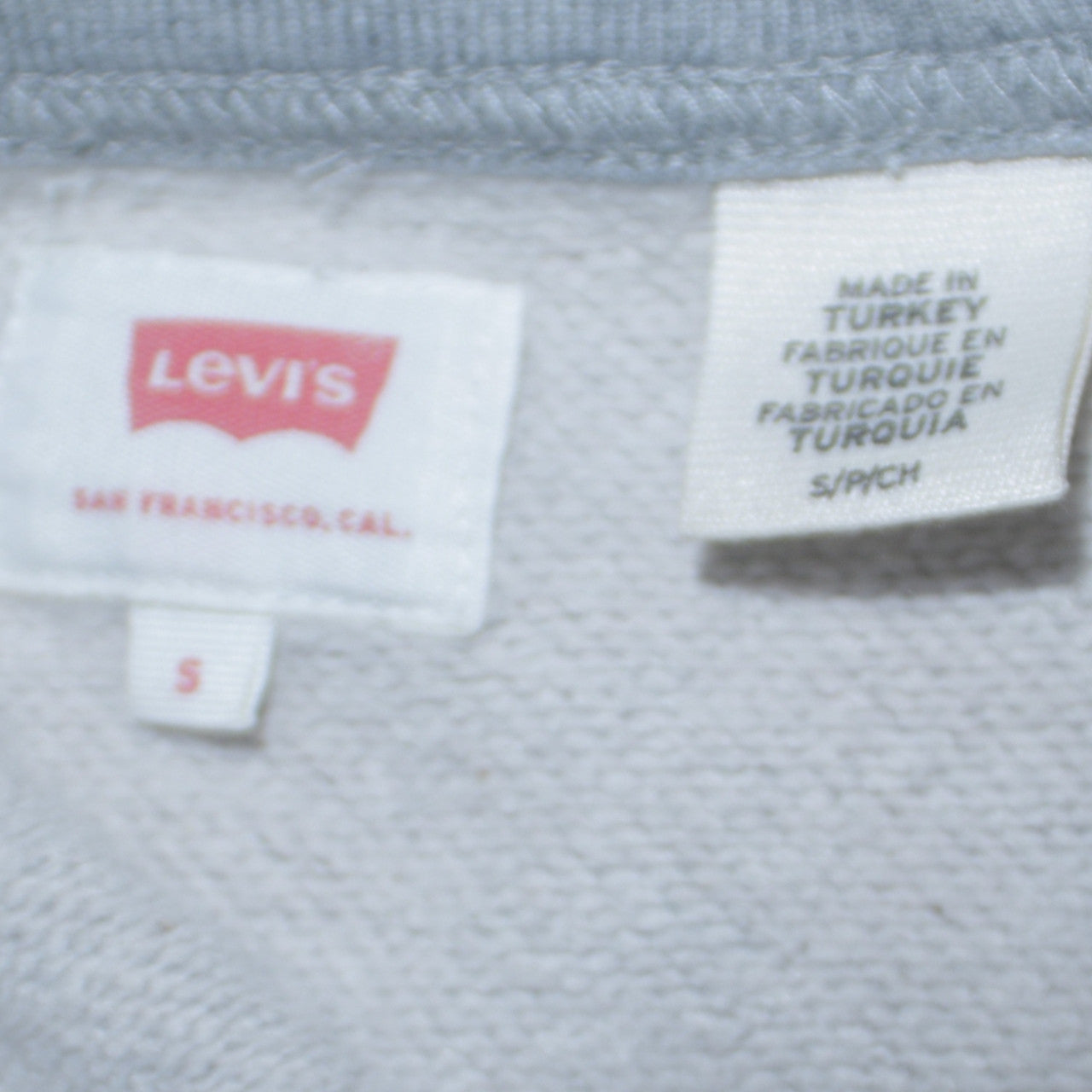 Levi's Mens Grey Sweatshirt S Regular Fit Crew Neck Logo Pullover