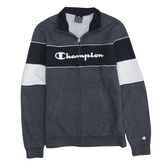 Champion Boys Grey Full Zip Sweatshirt 15-16 Years Logo Colourblock