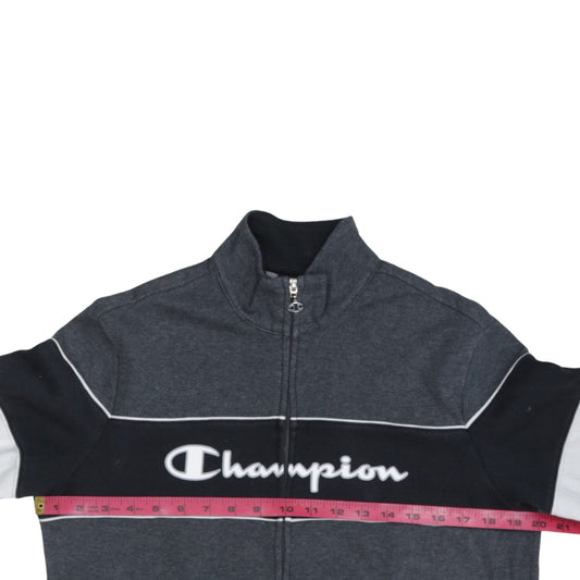Champion Boys Grey Full Zip Sweatshirt 15-16 Years Logo Colourblock